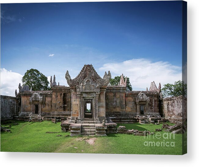 Ancient Acrylic Print featuring the photograph Preah Vihear Famous Ancient Temple Ruins Landmark In Cambodia #5 by JM Travel Photography