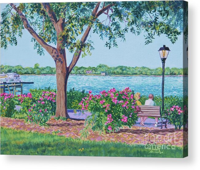 Landscape Acrylic Print featuring the painting A Day by the Bay in Havre de Grace by Jeannie Allerton