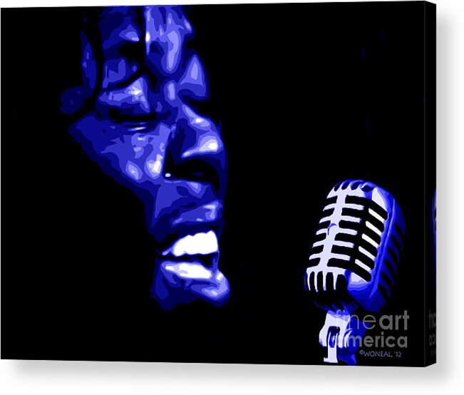 Faces Acrylic Print featuring the digital art A Portrait of Sarah Vaughan 1 by Walter Neal
