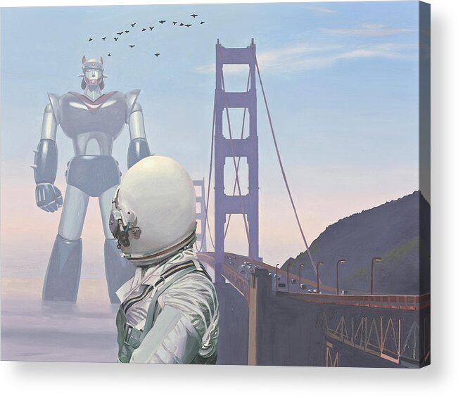 Astronaut Acrylic Print featuring the painting A Very Large Robot by Scott Listfield Astronaut Acrylic Print featuring the painting A Very Large Robot by Scott Listfield