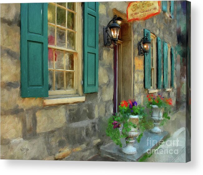 Architecture Acrylic Print featuring the digital art A Victorian Tea Room by Lois Bryan