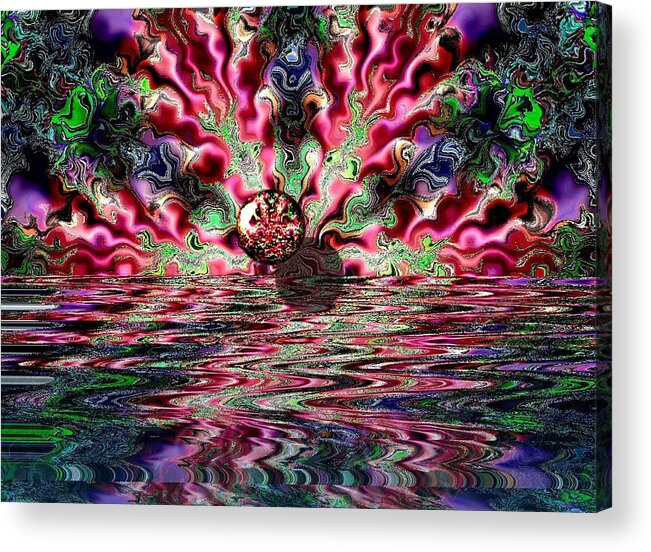 Digital Art Acrylic Print featuring the digital art Abstract 93016.1 by Belinda Cox