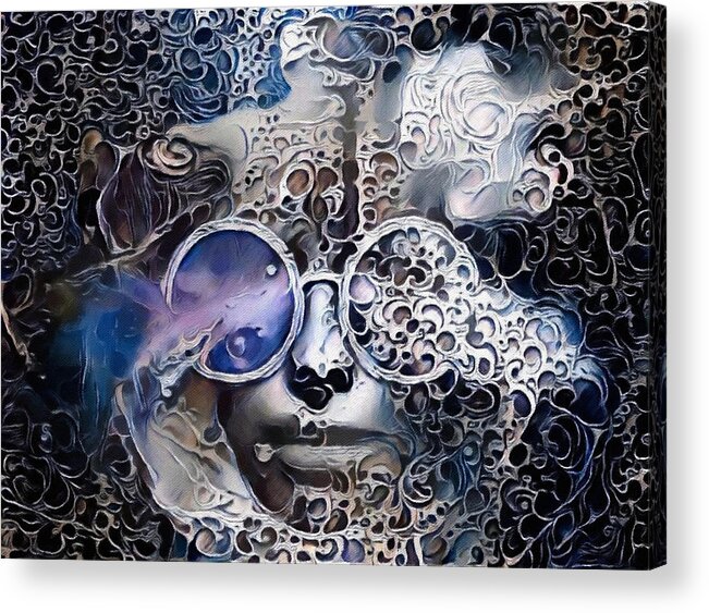 Surreal Acrylic Print featuring the digital art Abstract Face by Bruce Rolff
