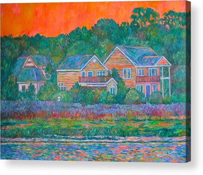 Landscape Acrylic Print featuring the painting Across the Marsh at Pawleys Island    by Kendall Kessler