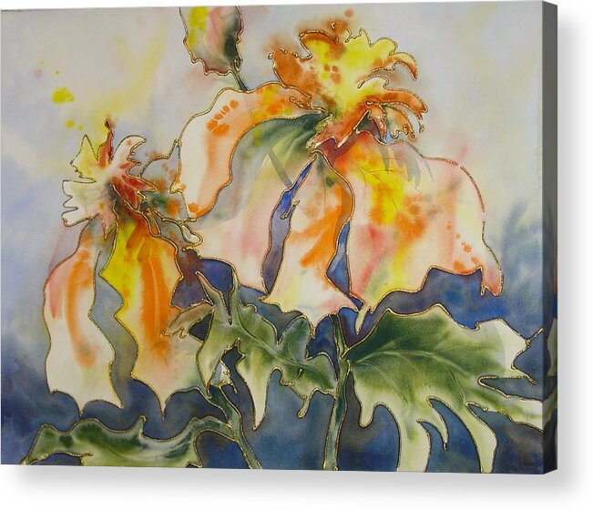 Floral Acrylic Print featuring the painting Almost Three by Marlene Gremillion