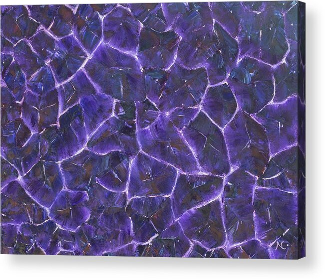 Amethyst Acrylic Print featuring the painting Amethyst by Neslihan Ergul Colley