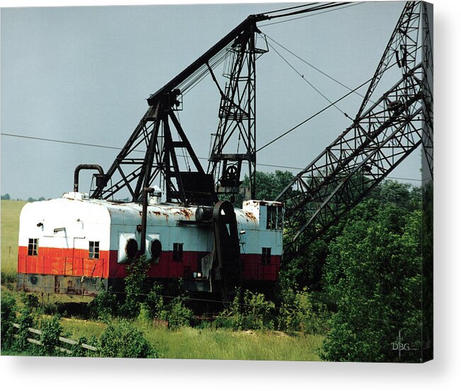 Dragline Acrylic Print featuring the photograph Abandoned Dragline Excavator in Amish Country by David Bader