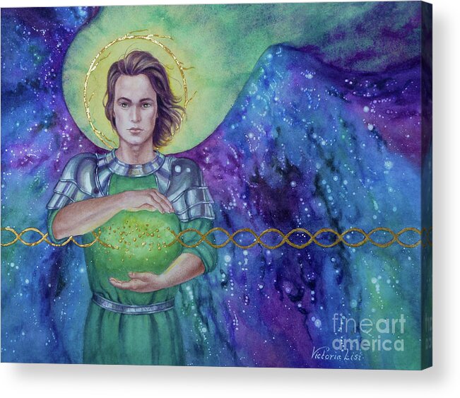 Angel Acrylic Print featuring the painting Angel Fire by Victoria Lisi