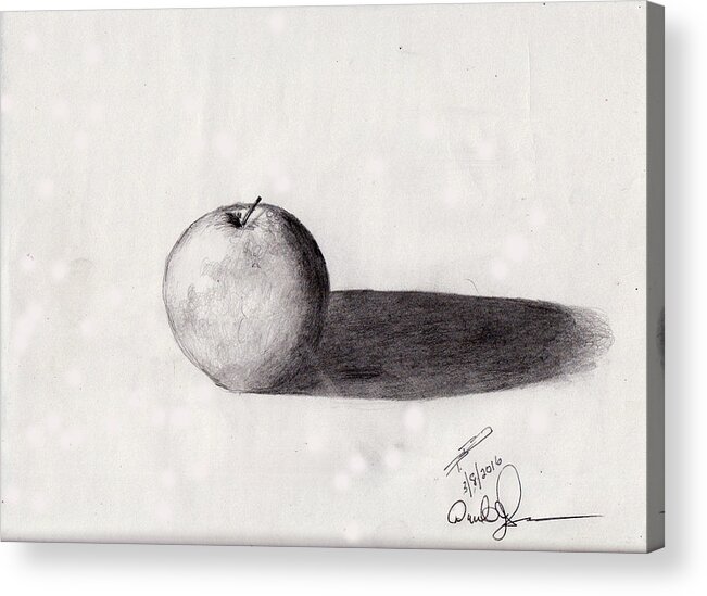 Apple Acrylic Print featuring the drawing Apple by David Jackson