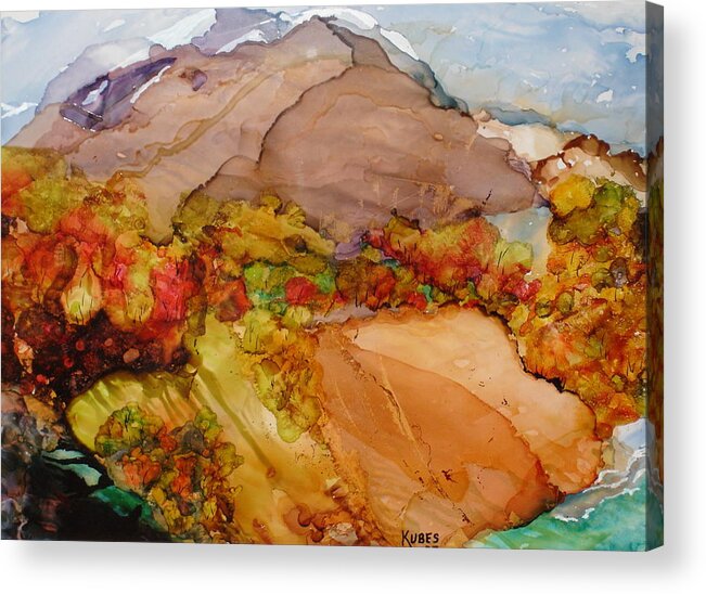 Mountain Acrylic Print featuring the painting Arcadia 2 by Susan Kubes