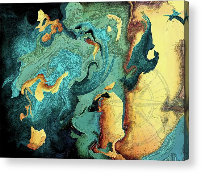 Aqua Acrylic Print featuring the painting Archipelago by Deborah Smith