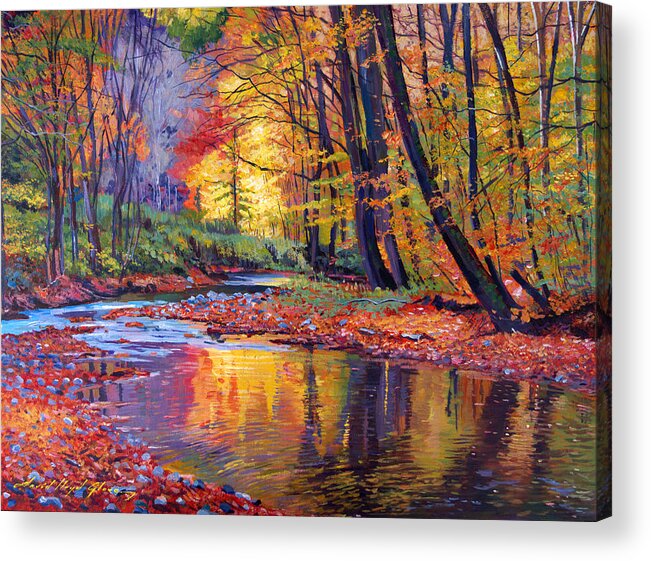Landscape Acrylic Print featuring the painting Autumn Prelude by David Lloyd Glover