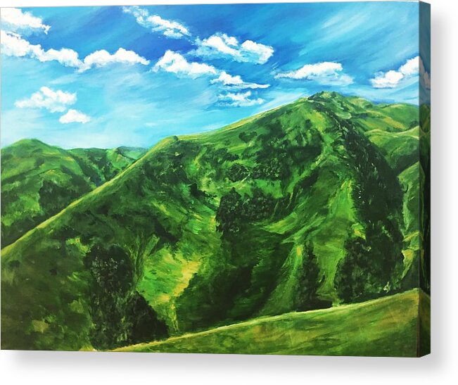 Green Acrylic Print featuring the painting Awesome Serenity by Belinda Low