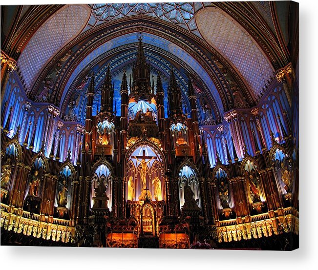 Basilica Acrylic Print featuring the photograph Basilica Notre Dame de Montreal by Juergen Roth