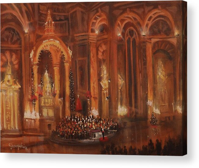 St. Josaphat Basilica Acrylic Print featuring the painting Basilica of St. Josaphat by Tom Shropshire