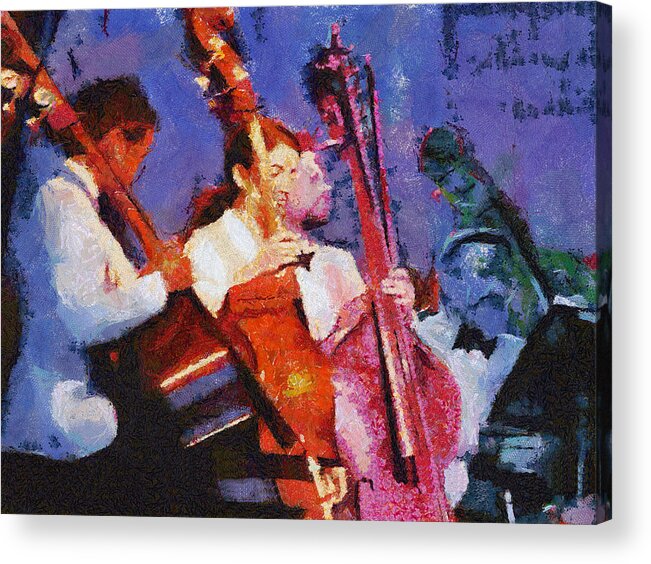 Symphony Acrylic Print featuring the digital art Bass Section by Robert Bissett