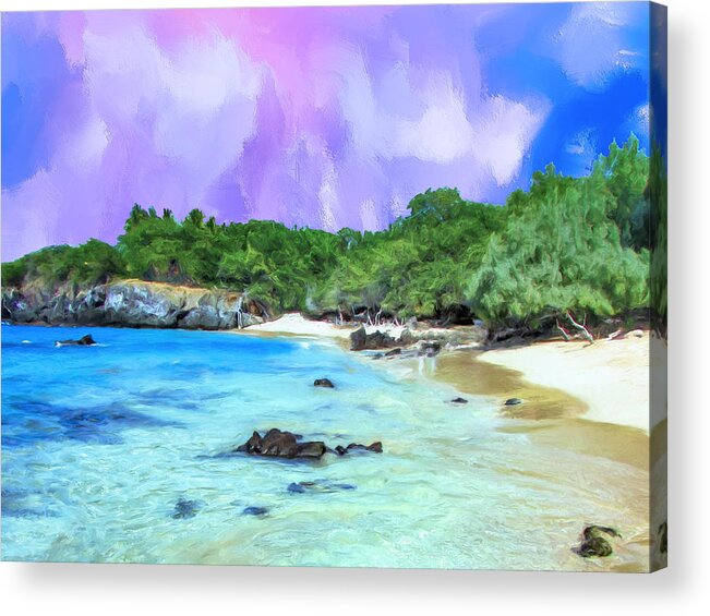 Beach 69 Acrylic Print featuring the painting Beach 69 Big Island by Dominic Piperata