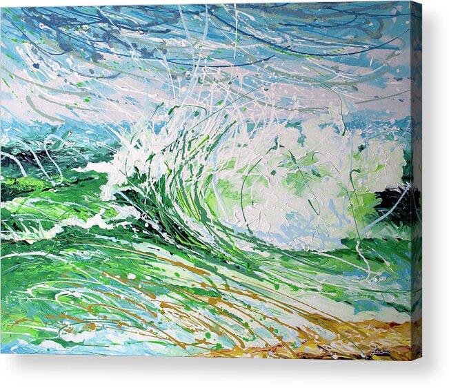 Wave Painting Acrylic Print featuring the painting Beach Blast by William Love
