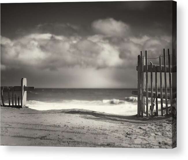 Beach Acrylic Print featuring the photograph Beach Fence - Wellfleet Cape Cod by Darius Aniunas