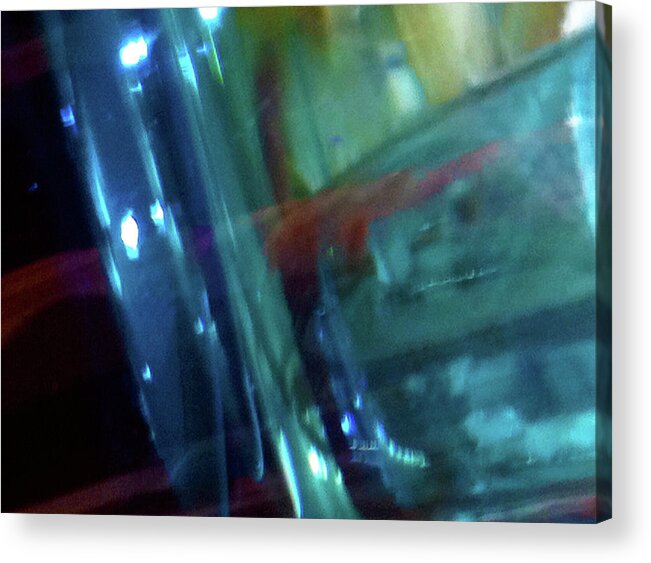 Light Painting Acrylic Print featuring the photograph Blu Reflections Refractions by Kathy Corday