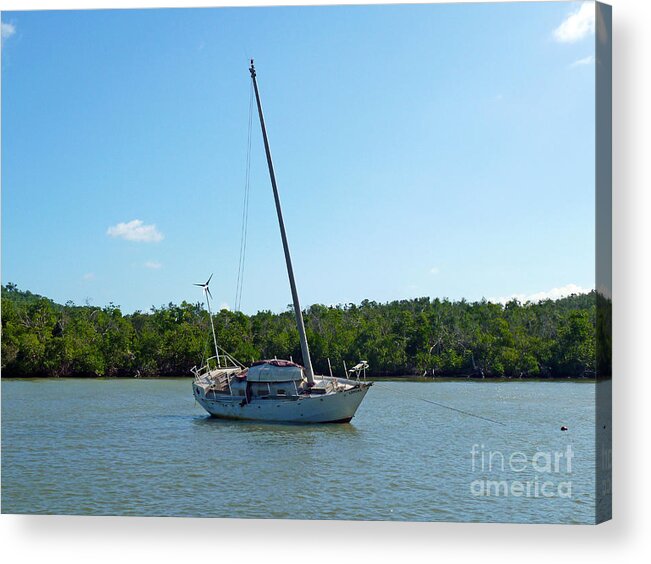 Photography Acrylic Print featuring the photograph Boat and Island by Francesca Mackenney
