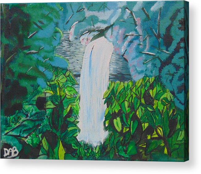 Waterfall Acrylic Print featuring the painting Borer's Falls by David Bigelow
