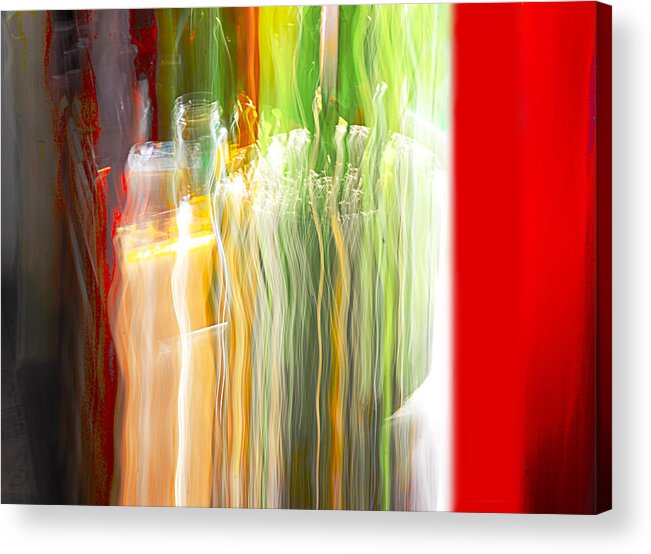 Absract Acrylic Print featuring the photograph Bottle by the window by Sue Capuano