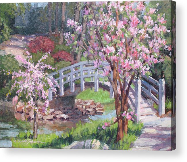 Sarah Duke Garden Acrylic Print featuring the painting Breath of Spring by L Diane Johnson