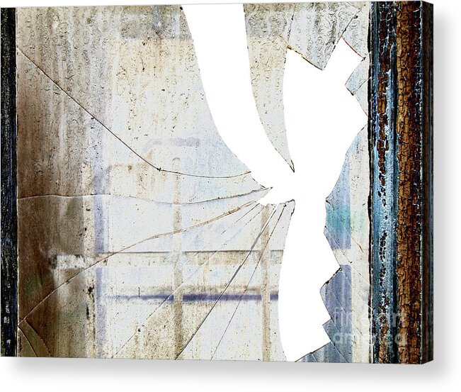 Abstract Acrylic Print featuring the photograph Broken window by Michal Boubin