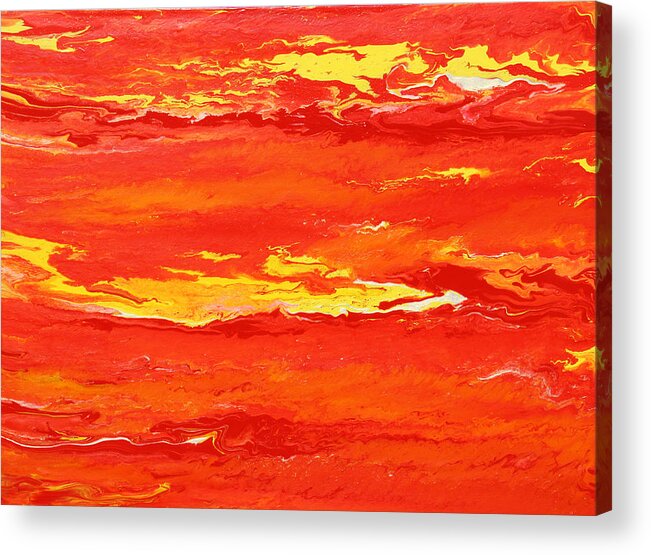 Fusionart Acrylic Print featuring the painting Burning Sky by Ralph White