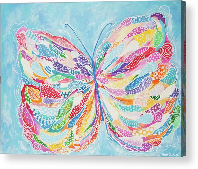 Butterfly Acrylic Print featuring the painting Butterfly by Beth Ann Scott