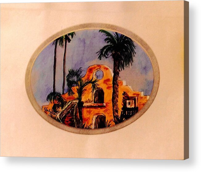 Palm Trees Acrylic Print featuring the painting Cabo San Lucus by Kenlynn Schroeder