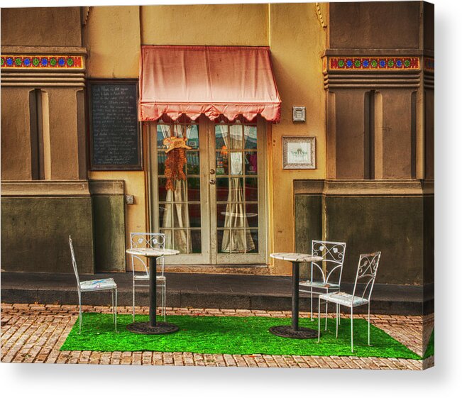 Cafe Acrylic Print featuring the photograph Cafe in Old San Juan by Mick Burkey