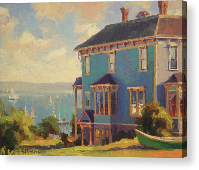 Coast Acrylic Print featuring the painting Captain's House by Steve Henderson