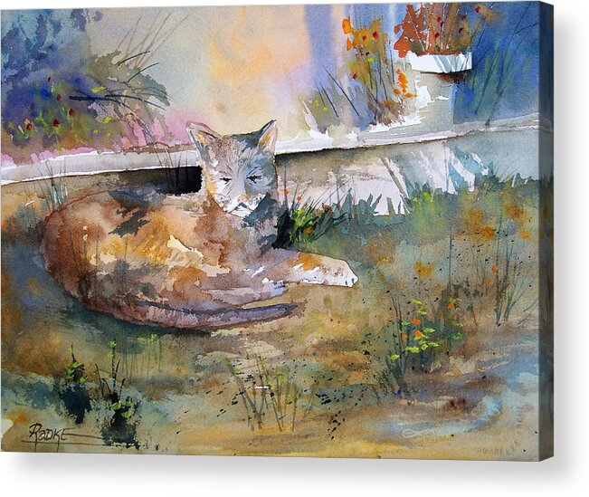 Landscape Acrylic Print featuring the painting Cat Nap by Ryan Radke