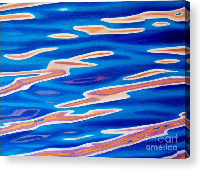 Ocean Acrylic Print featuring the painting Catch The Wind by Brian Commerford