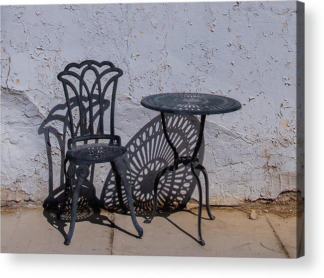 Chair Acrylic Print featuring the photograph Chair and Table by Mike Ronnebeck