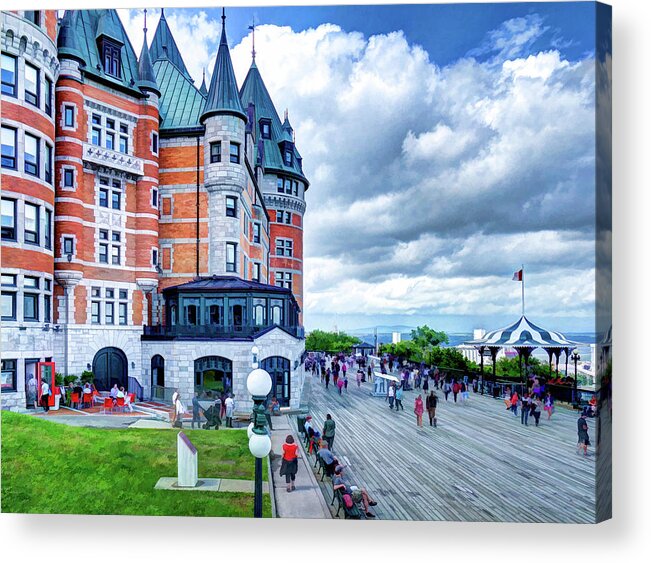 Architecture Acrylic Print featuring the photograph Chateau Frontenac by David Thompsen
