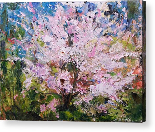 Cherry Tree Acrylic Print featuring the painting Cherry Bomb by Ann Bailey