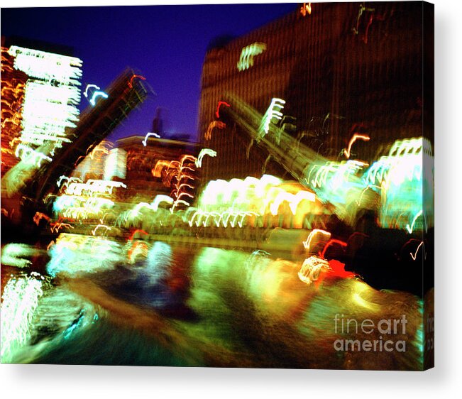 Chicago Acrylic Print featuring the photograph Chicago River Bridge #1 by Tom Jelen