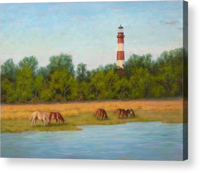 Chincoteaque Island Acrylic Print featuring the painting Chincoteague 7-21-16 by Joe Bergholm