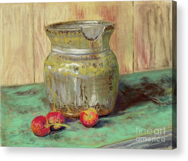 Pastel Acrylic Print featuring the pastel Chipped Pot by Vicki Baun Barry
