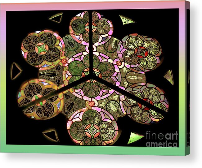 Fantasy Acrylic Print featuring the digital art Colorful Rosette in pink-turquoise by Eva-Maria Di Bella
