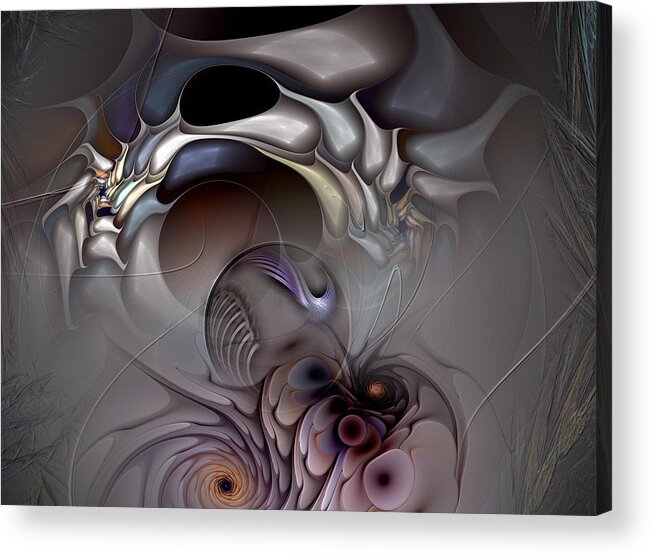 Abstract Acrylic Print featuring the digital art Compartmentalized Delusion by Casey Kotas