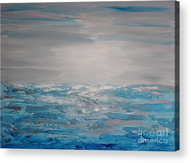 Blue Acrylic Print featuring the painting Cool Blue by Preethi Mathialagan