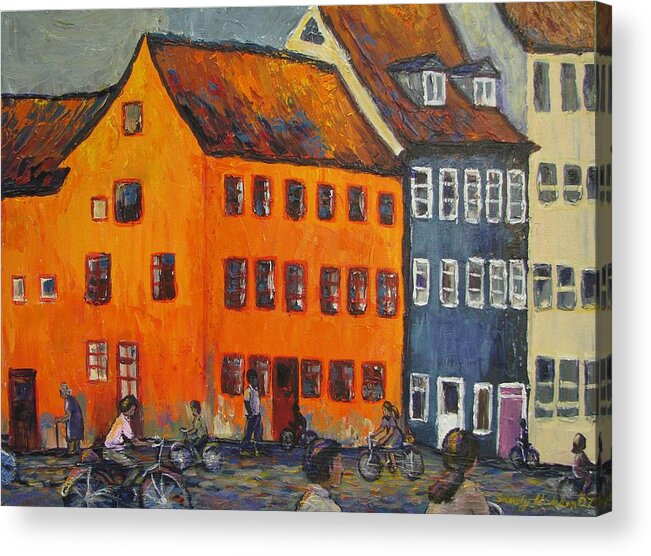 Copenhagen Acrylic Print featuring the painting Copenhagen by Art Nomad Sandra Hansen