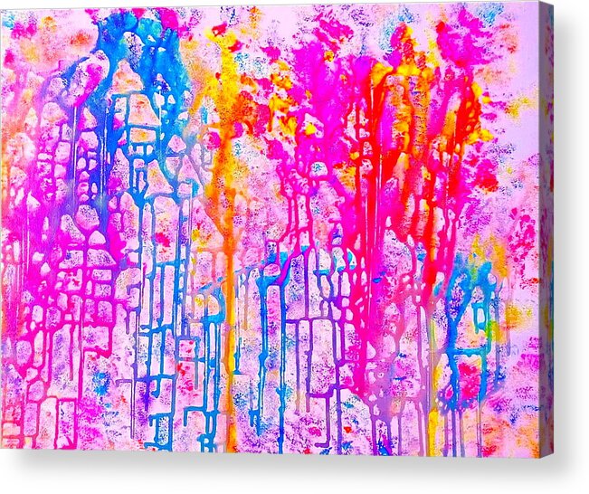 Abstract Art Print Acrylic Print featuring the painting Corals by Monique Wegmueller