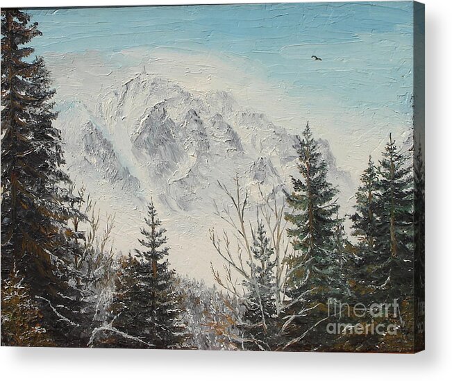 Winter Acrylic Print featuring the painting Costila by Sorin Apostolescu