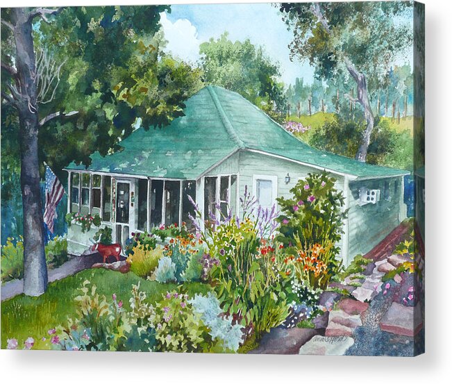 Cottage Painting Acrylic Print featuring the painting Cottage at Chautauqua by Anne Gifford