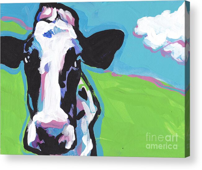 Cow Acrylic Print featuring the painting Cow Cow by Lea S